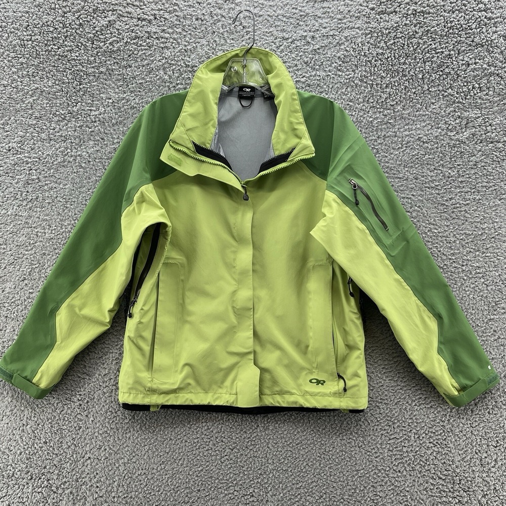 Outdoor Research Jacket Women Small Green Full Zip Softshell Rain Waterproof